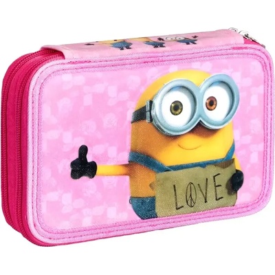 Minions Пълен Несесер с 2 ципа - Pink Minions