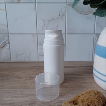 DomaLEP Airless lahvička 100 ml bílá, víčko transparentní