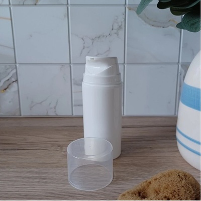 DomaLEP Airless lahvička 100 ml bílá, víčko transparentní