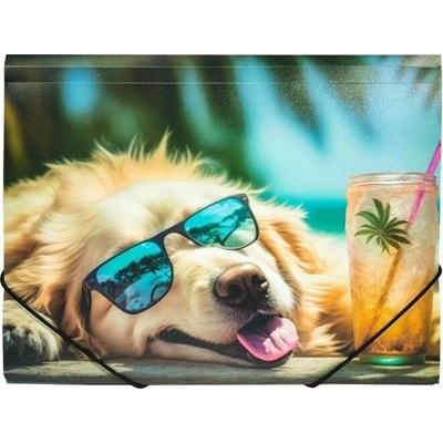 PANTA PLAST Doska s gumičkou, 15 mm, PP, A4, , "Chillout dog"
