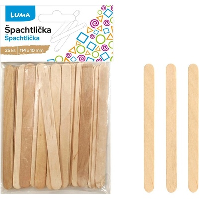 LUMA Špachtlička malá natur 114 x 10 x 2 mm 25 ks