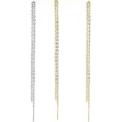 Řetízkové náušnice z chirurgické oceli +-16cm - 1Ks - Nerez SL / 1Ks – Zbozi.Blesk.cz