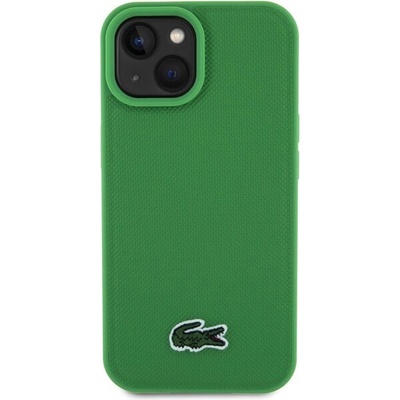 Pouzdro Lacoste Iconic Petit Pique Woven Logo Magsafe iPhone 15 zelené