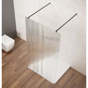 SAPHO Vario - Душ кабина Walk-In за вграждане, 90x200 см, лакирано стъкло, матово черно/скандинавско стъкло GX1590-02 (GX1590-02)