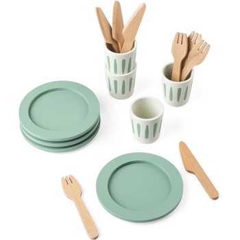 Sebra Детски сервиз за хранене Sebra - Дървен, 16 части (301730050)