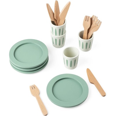Sebra Детски сервиз за хранене Sebra - Дървен, 16 части (301730050)