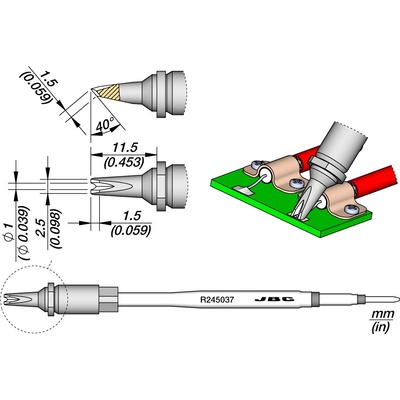 JBC R245037 – hrot Barrel pro kabely Ø 1 mm