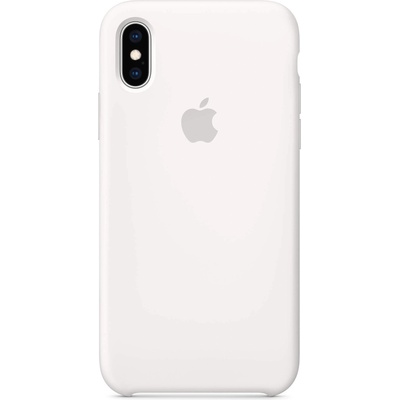 Apple Silicone Case - оригинален силиконов кейс за iPhone XS (бял)