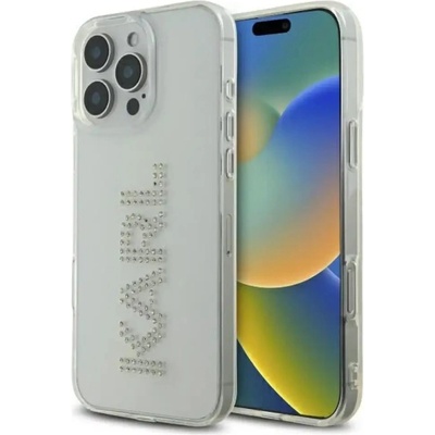 KARL LAGERFELD Карл Лагерфелд KLHCP16XHKLSTDCT iPhone 16 Pro Max 6.9" прозрачен твърд калъф IML лого със кристали (3666339356675)