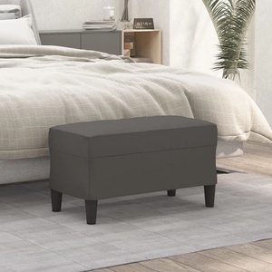 vidaXL Пейка, сива, 70x35x41 см, изкуствена кожа (349394)