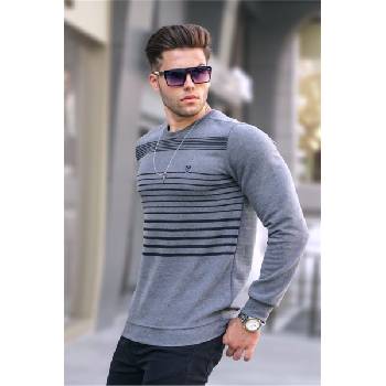 Madmext Мъжки пуловер 5961 - Сив меланж #357888 (357888_Светло сиво)