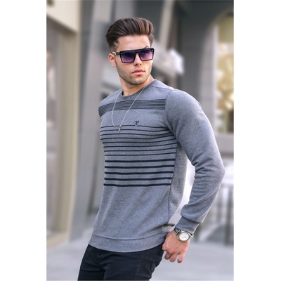 Madmext Мъжки пуловер 5961 - Сив меланж #357888 (357888_Светло сиво)