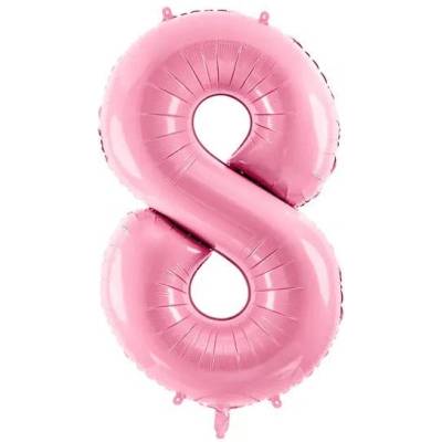 Party Deco Фолиев Балон Цифра, Розово, 86cm - 8 (FB1P-8-081)