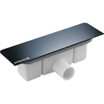 Polysan - Vaničkový sifón Kazuko, s krytkou, gun metal 26367