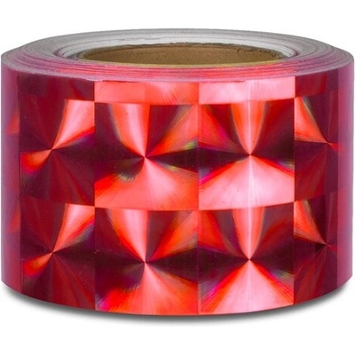 Hologramová samolepicí páska motiv 4 čtverce - šíře 10cm - červená
