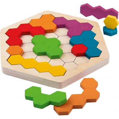 Playtive duhové puzzle Montessori duhový hexagon – Zboží Mobilmania