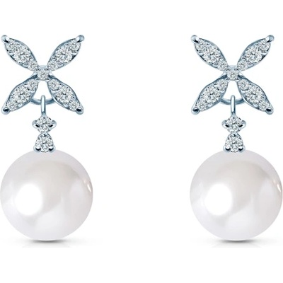 SAVICKI Обеци Savicki: бяло злато, перли, диаманти