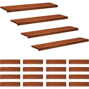 vidaXL Стъпала за стълби 20 бр. 120 x 30 x 2 cm Кафяво Солидно бук (3446519)