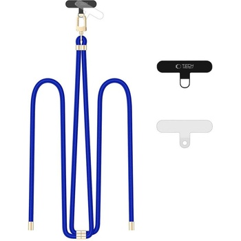 Tech-Protect Универсален ремък 75 см за смартфон от Tech-Protect C7S Rope Crossbody - Cobalt Blue / Gold (5906302372065)
