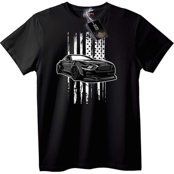 NOONEBRAND Тениска САЩ Кола и Флаг - 3XL, White