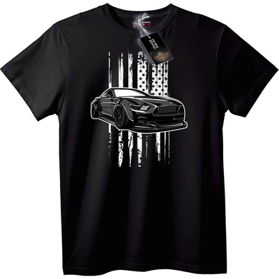NOONEBRAND Тениска САЩ Кола и Флаг - 3XL, White