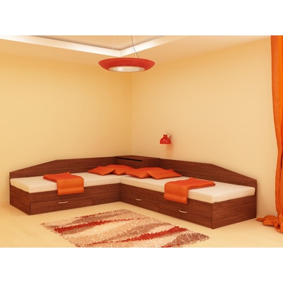 DST Ъглови легла с чекмеджета и матраци-dst 82/190, венге
