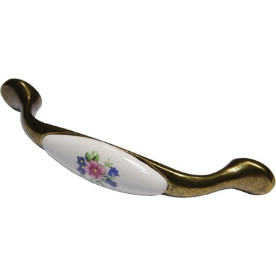 ATM LUCCA kvet patina mosadz porcelán 96 mm