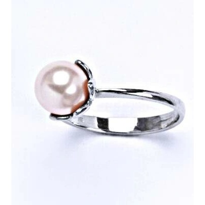 Čištín Zlatý prsten Swarovski rosaline perla bílé i žluté zlato T 1351