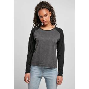 Urban Classics Дамска блуза в черно и сиво Ladies Contrast LongsleeveMODEL143 SALE - , размер XS