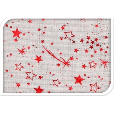Home Styling Collection Kolekce bytového stylingu Vánoční ubrus malé hvězdy bílá a červená 140x230 cm