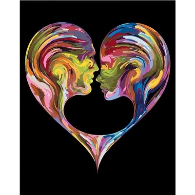 zuty Malování Podle Čísel Romantické Srdce 40 x 50 Cm Plátno Rám