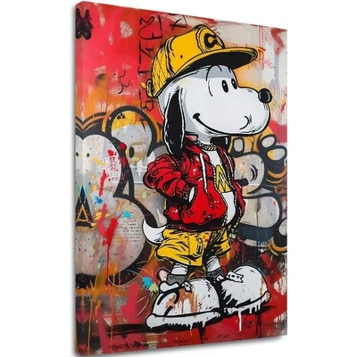 Obraz Cool Snoopy na plátne | Maľovaná štruktúra | 80x120 cm - 60x90 cm