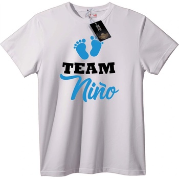 NOONEBRAND Тениска Отбор Nino с Сини Стъпки - M, White