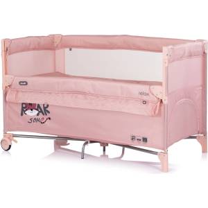 Chipolino Бебешка кошара с падаща страна Chipolino - Релакс, тигър, розова (KOSIRE2691P) - ozone