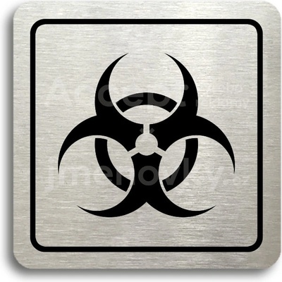 ACCEPT Piktogram biohazard - stříbrná tabulka - černý tisk