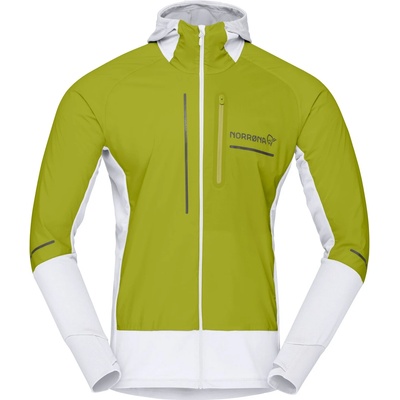 Norrøna Мъжко яке за бягане Norrøna Senja Alpha90 Hood Running jacket - Golden Lime / Snow White (028-0846-0113)