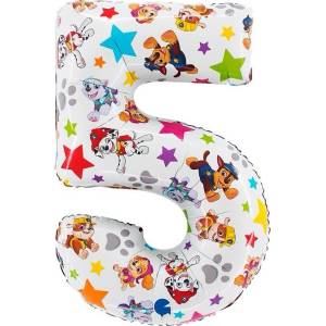 Grabo Фолиев Балон Цифра "5", Paw Patrol, 49x72см (L225)