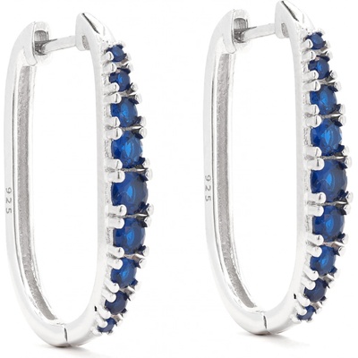 Rafity stříbrné náušnice se safírem E0129K-0805 modré