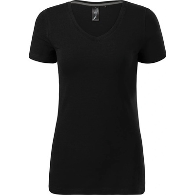 MALFINI Dámske tričko Action V neck Čierna