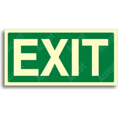 ACCEPT únikové a protipožární fotoluminiscenční značení ÚNIKOVÝ VÝCHOD EXIT - samolepka 30x15cm