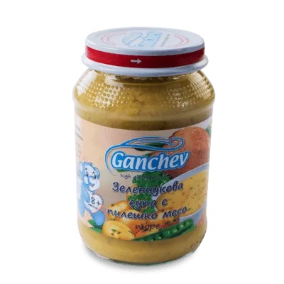 Ганчев пюре Зеленчукова супа с пилешко месо 8 месеца +
