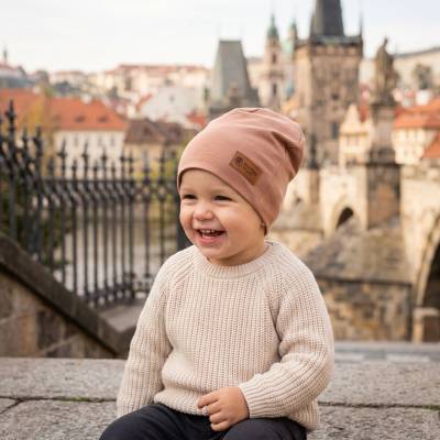 Čepice Monkey Mum Světle hnědá