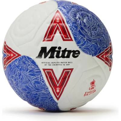 Mitre Футболна топка Mitre FA Cup 2025 Match Football - White/Blue