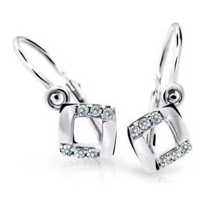 Cutie Diamonds Čtvercové dětské náušnice z bílého zlata s diamanty C2268-10-10-X-2-D