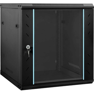 vidaXL Мрежов кабинет със съхранение Черно 60 x 45 x 65 см Стомана (42017641)
