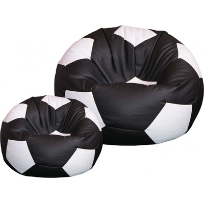 Jaks sedací vak XXXL futbalová lopta + podnožka 100x100x60cm čierno - biely