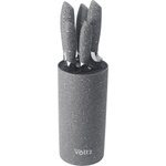 VOLTZ Комплект ножове със стойка Oliver Voltz OV51633G5, Стомана, Мраморно покритие, 6 части, Сив (5V51633G5G) - topmarket