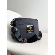 Čierna šuštiaková crossbody kabelka F-418-black