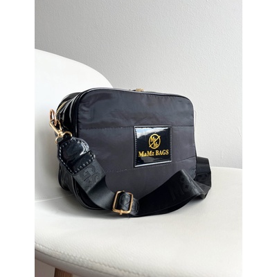 Čierna šuštiaková crossbody kabelka F-418-black