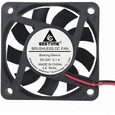 Ventilátor 60x60x15mm, 24V DC, XH2.54 - 2Pin